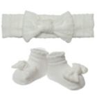 Alternate image 0 for So 'Dorable&reg; Size 0-12M 2-Piece Cable Knit Headwrap and Bootie Set in White