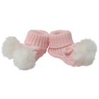 Alternate image 2 for So 'dorable Size 0-12M 2-Piece Pom-Pom Headwrap and Bootie Set in Dusty Pink