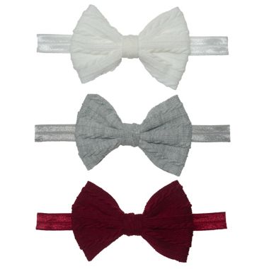 So'dorable Size 0-12M 3-Piece Knit Bow Headwrap Set. View a larger version of this product image.