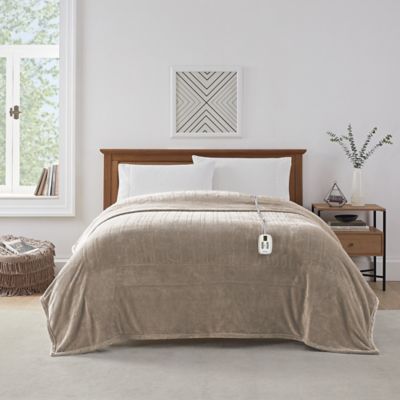 Brookstone® N-A-P® Heated Plush Queen Blanket in Taupe