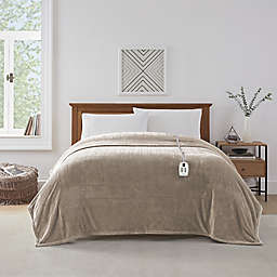 Brookstone® N-A-P® Heated Plush Twin Blanket in Taupe