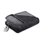 Alternate image 4 for Brookstone&reg; N-A-P&reg; Heated Plush Queen Blanket in Grey