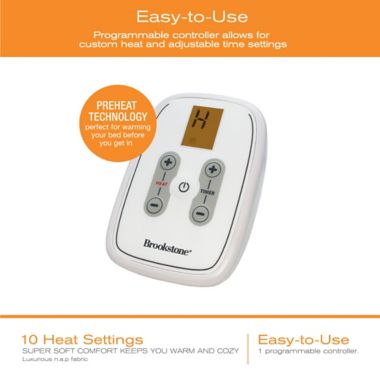 Brookstone&reg; N-A-P&reg; Heated Plush Queen Blanket in Grey. View a larger version of this product image.