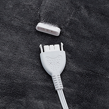 Brookstone&reg; N-A-P&reg; Heated Plush Queen Blanket in Grey. View a larger version of this product image.
