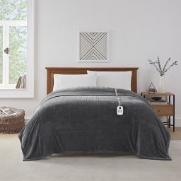 Brookstone® N-A-P® Heated Plush Twin Blanket in Grey