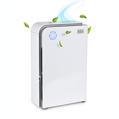 Black+Decker&trade; Air Purifier with UV Technology in White. View a larger version of this product image.