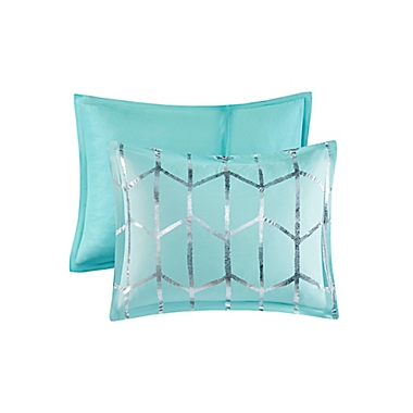 Intelligent Design Raina 3-Piece Full/Queen Comforter Set in Aqua/Silver. View a larger version of this product image.