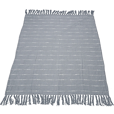Everhome&trade; Fringe Stripe Throw Blanket in Microchip. View a larger version of this product image.