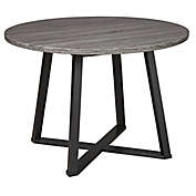 Signature Design by Ashley&reg; Centiar Round Dining Table in Grey/Black