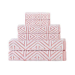 Enchante Home Glamour 6-Piece Bath Towel Set in Pink