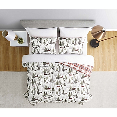 Winter Forest 6-Piece Reversible Twin Comforter Set in Green. View a larger version of this product image.