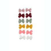 Capelli&reg; New York 12-Piece Textured Bow Hair Clips in Burgundy