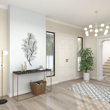 Ridge Road Decor Metal Glam Floral Wall Decor in Silver. View a larger version of this product image.