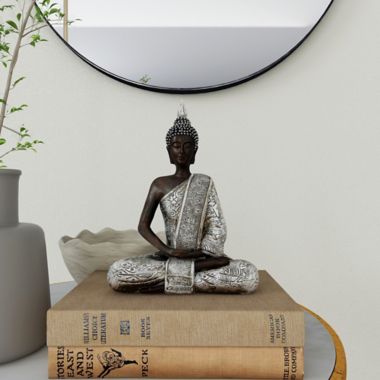 Ridge Road Decor Polystone Buddha Sculpture in Black. View a larger version of this product image.
