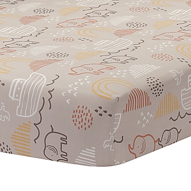 Lambs &amp; Ivy&reg; Baby Noah Cotton Fitted Crib Sheet in Taupe. View a larger version of this product image.