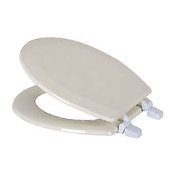 J&V Textiles Round Toilet Seat with Beveled Edge in Beige