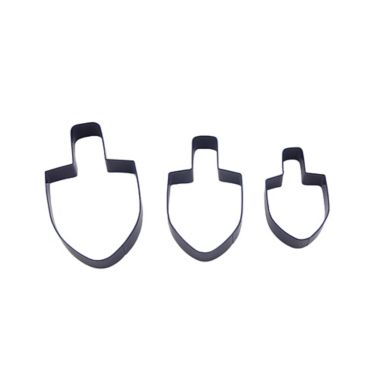H for Happy&trade; 3-Piece Hanukkah Dreidel Holiday Cookie Cutters Set in Blue. View a larger version of this product image.