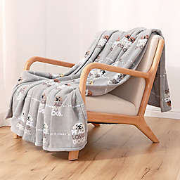 Berkshire Blanket® "Peace Love Dogs" Life is Good® PrimaLush Throw in Grey