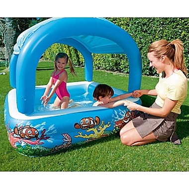 moe onvergeeflijk Nationale volkstelling Intex® Bestway Canopy Play Paddling Inflatable Pool in Blue | Bed Bath &  Beyond