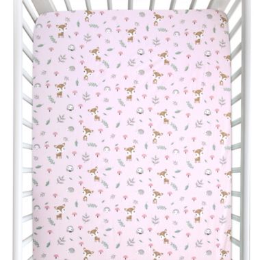 Fisher-Price&reg; Woodland Wonders Crib Sheet in Pink. View a larger version of this product image.