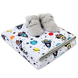 Fisher-Price® Captain Planet Sherpa Blanket & Booties in White/Grey