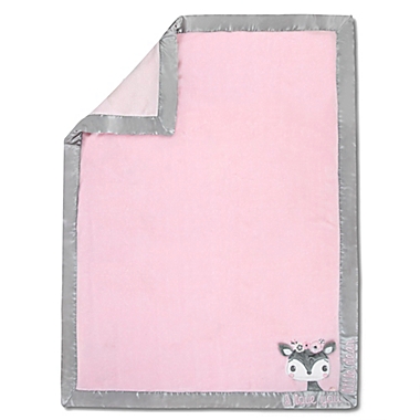 Fisher-Price&reg; Woodland Wonders Blanket in Pink/Grey. View a larger version of this product image.