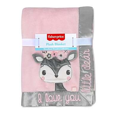 Fisher-Price&reg; Woodland Wonders Blanket in Pink/Grey. View a larger version of this product image.