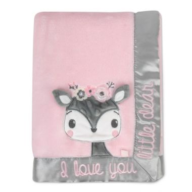 Fisher-Price&reg; Woodland Wonders Blanket in Pink/Grey. View a larger version of this product image.