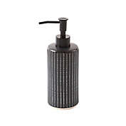 UGG&reg; Pinstripes Ceramic Lotion Pump Dispenser in Black/Ivory