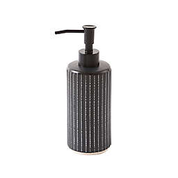 UGG® Pinstripes Ceramic Lotion Pump Dispenser in Black/Ivory
