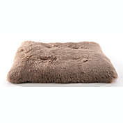 Precious Tails Small Eyelash Faux Fur Tufted Dog Bed in Taupe