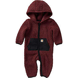 Carhartt® Long Sleeve Fleece Zip-Front Hooded Coverall in Dark Red