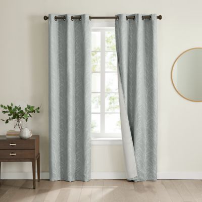 Eclipse Branches 108-Inch Grommet 100% Blackout Window Curtain Panel in Silver (Set of 2)