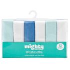 Alternate image 1 for mighty goods&trade; 12-Pack Washcloths in White/Blue