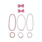 Capelli New York 8-Piece Costume Jewelry and Hair Clip Set in Pink