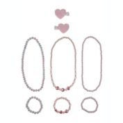 Capelli New York 8-Piece Costume Jewelry and Hair Clip Set in Light Pink