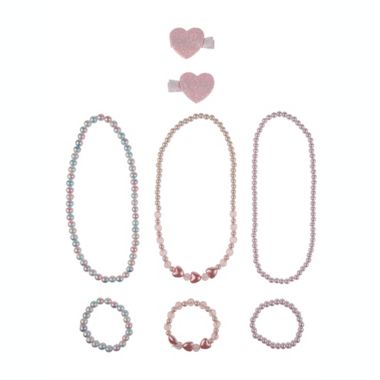 Capelli New York 8-Piece Costume Jewelry and Hair Clip Set in Light Pink. View a larger version of this product image.