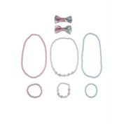 Capelli New York 8-Piece Costume Jewelry and Hair Clip Set in White/Blue
