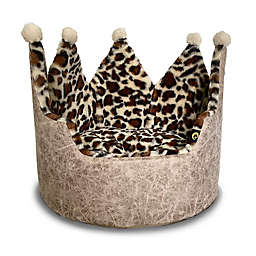 Precious Tails Leopard Crown Small Dog Bed