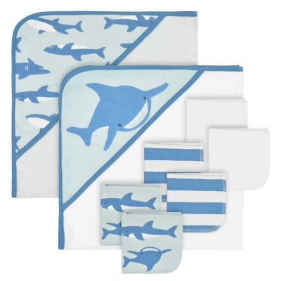 mighty goods&trade; 8-Piece Hooded Towel and Washcloth Set in Shark