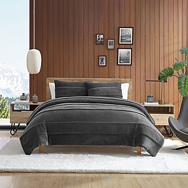 UGG&reg; Madison 3-Piece Full/Queen Comforter Set in Charcoal. View a larger version of this product image.