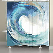 Laural Home&reg; Great Wave 71-Inch x 72-Inch Shower Curtain in Blue