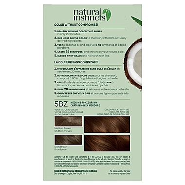 Clairol&reg; Natural Instincts Ammonia-Free Semi-Permanent Color in Hot Cocoa/Medium Bronze Brown. View a larger version of this product image.