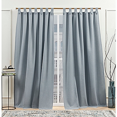 Nicole Miller NY Peterson 84-Inch Tab Top Window Curtain Panels in Slate Blue (Set of 2). View a larger version of this product image.