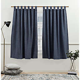 Nicole Miller NY Peterson 63-Inch Tab Top Window Curtain Panels in Indigo Blue (Set of 2)