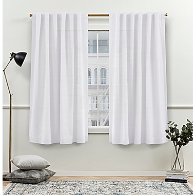 Nicole Miller NY Faux Linen Slub 63-Inch Window Curtain Panels in Winter White (Set of 2). View a larger version of this product image.