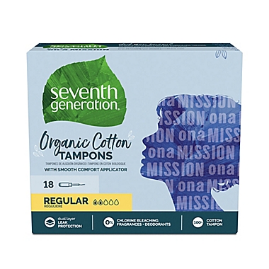Seventh Generation&reg; 18-Count Organic Cotton Regular Tampons. View a larger version of this product image.