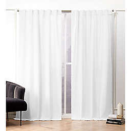 Nicole Miller NY Textured Matelasse 96-Inch Window Curtain Panels in White (Set of 2)