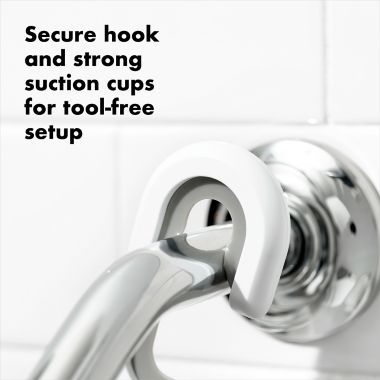 OXO Good Grips&reg; 3-Tier Shower Caddy in Aluminum. View a larger version of this product image.