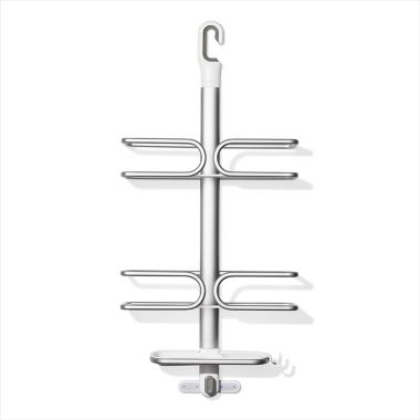 OXO Good Grips&reg; 3-Tier Shower Caddy in Aluminum. View a larger version of this product image.